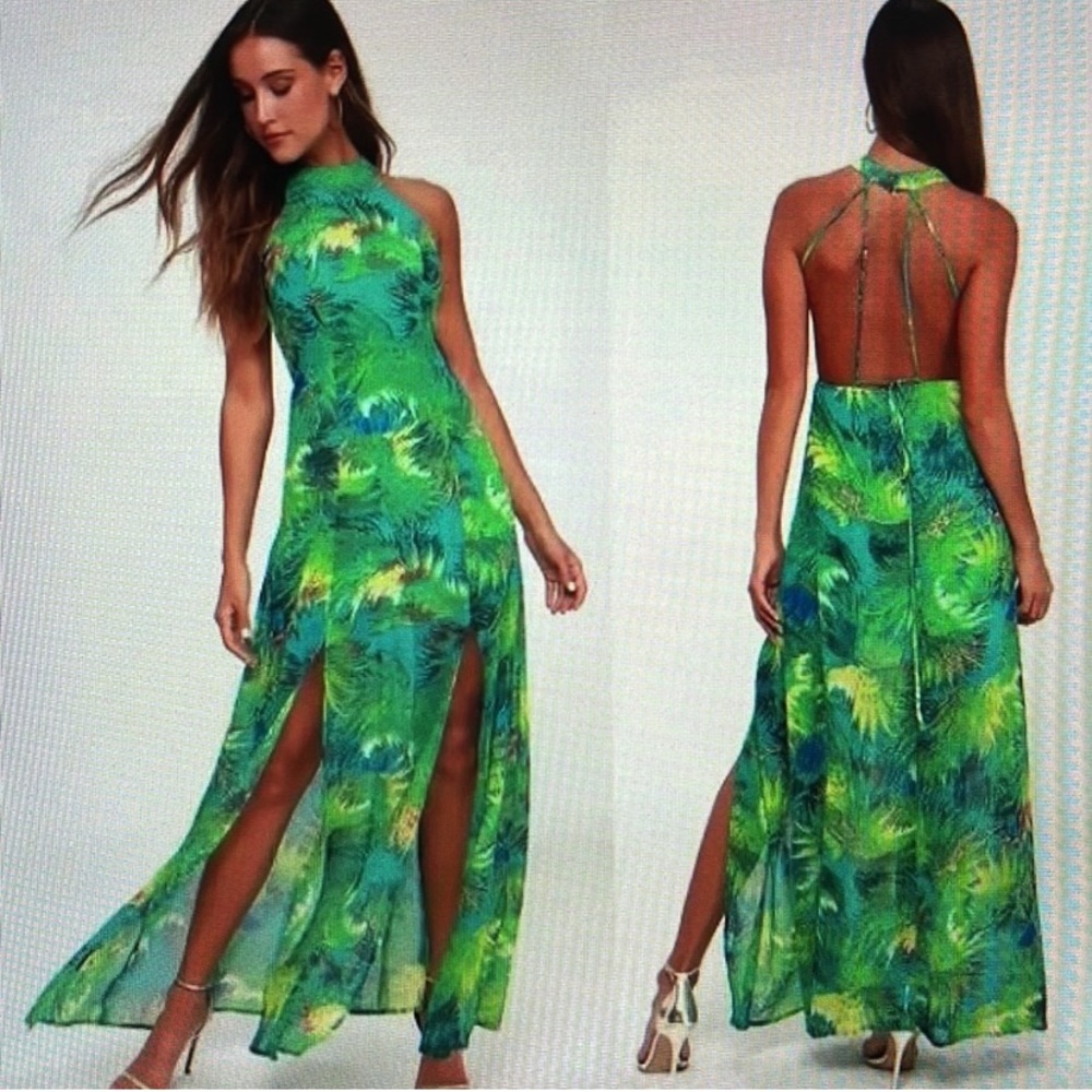 Lulu’s Tropic of Discussion Lined Maxi Dress